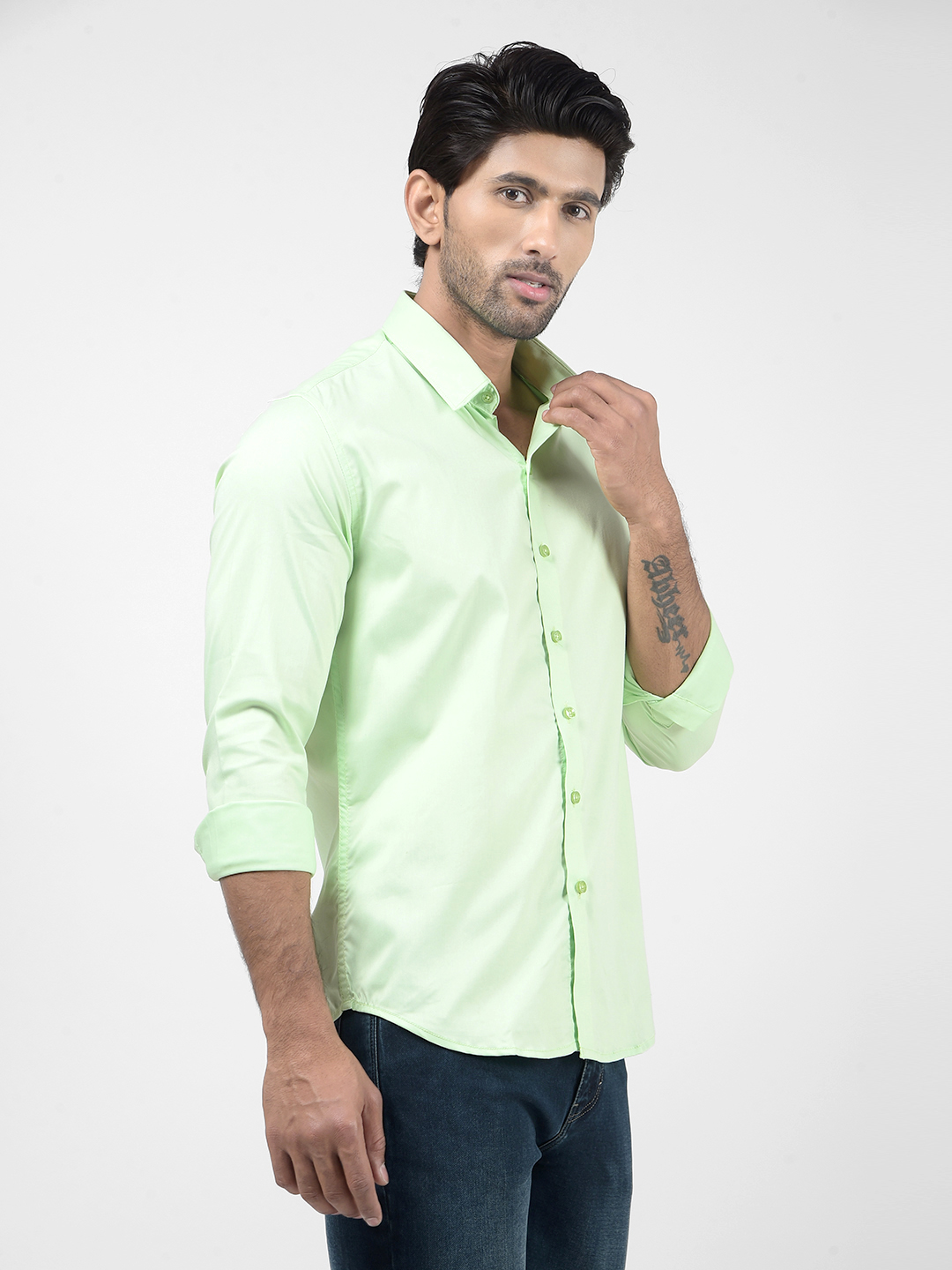 Numero Uno Men SOLID Green Shirt